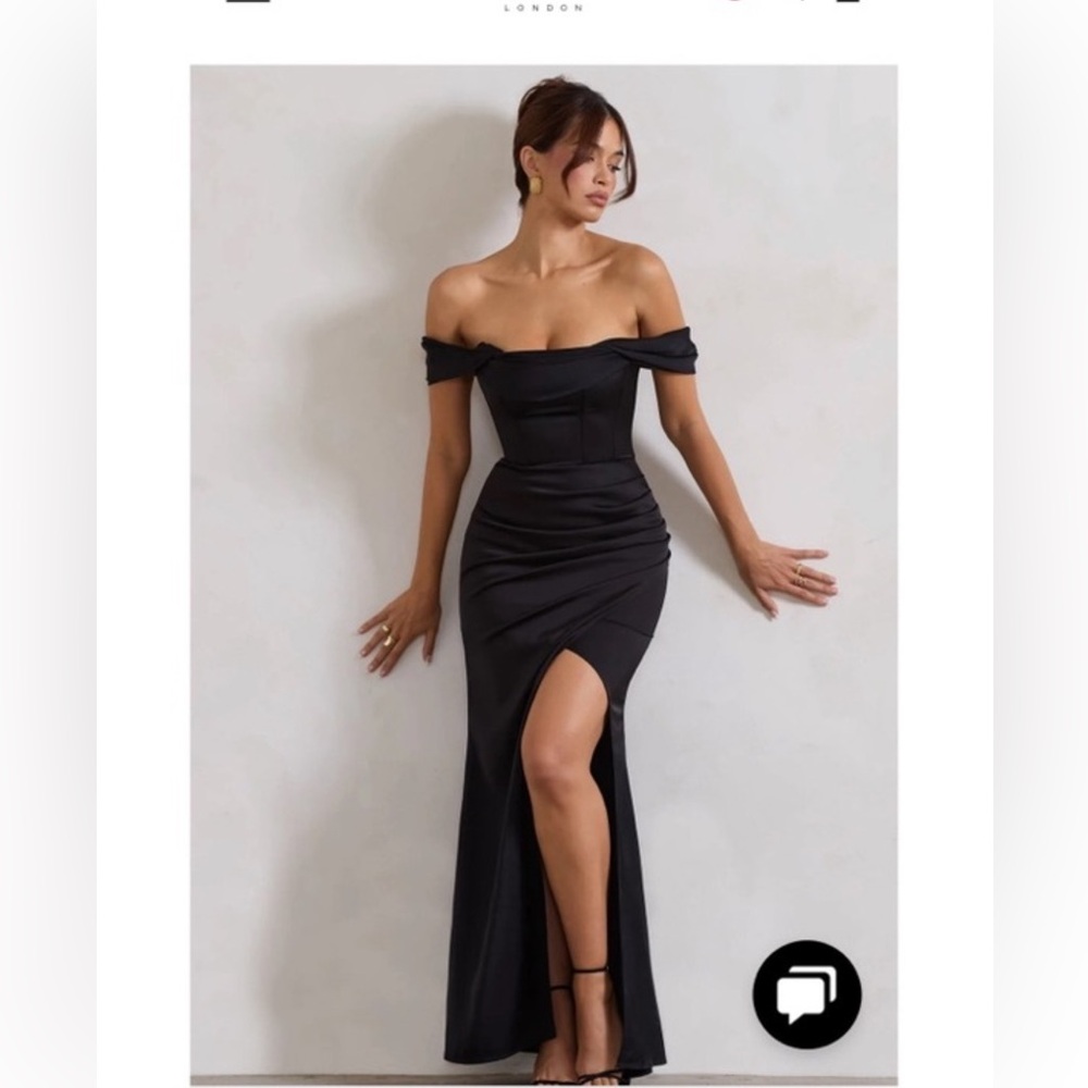 Chic Black Strapless Evening Gown